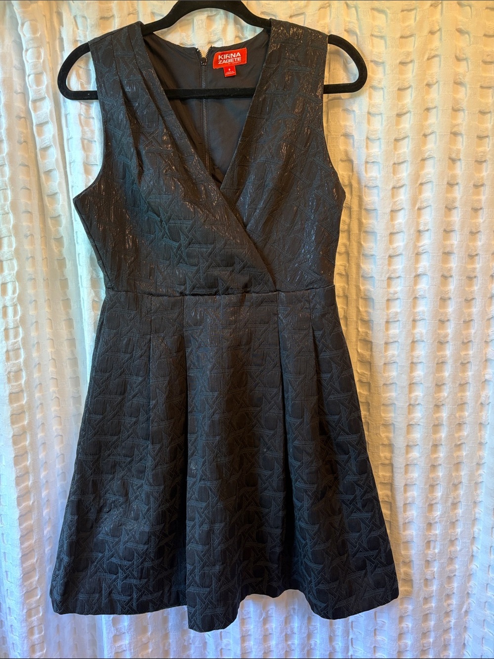 Kirna Zabete for 🎯 target Black Textured V-Neck Fit & Flare Dress